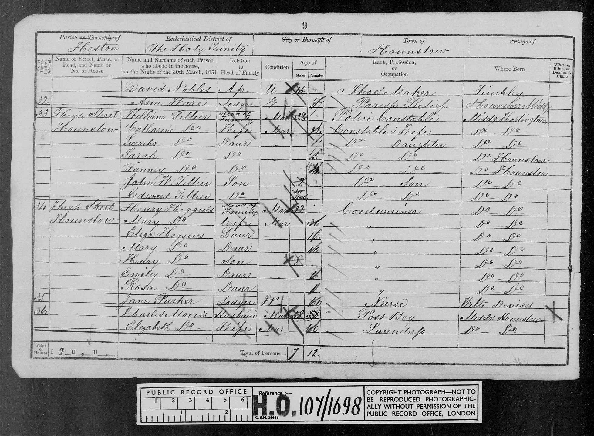 1851: High Street Hounslow, Brentford, Middlesex, Middlesex