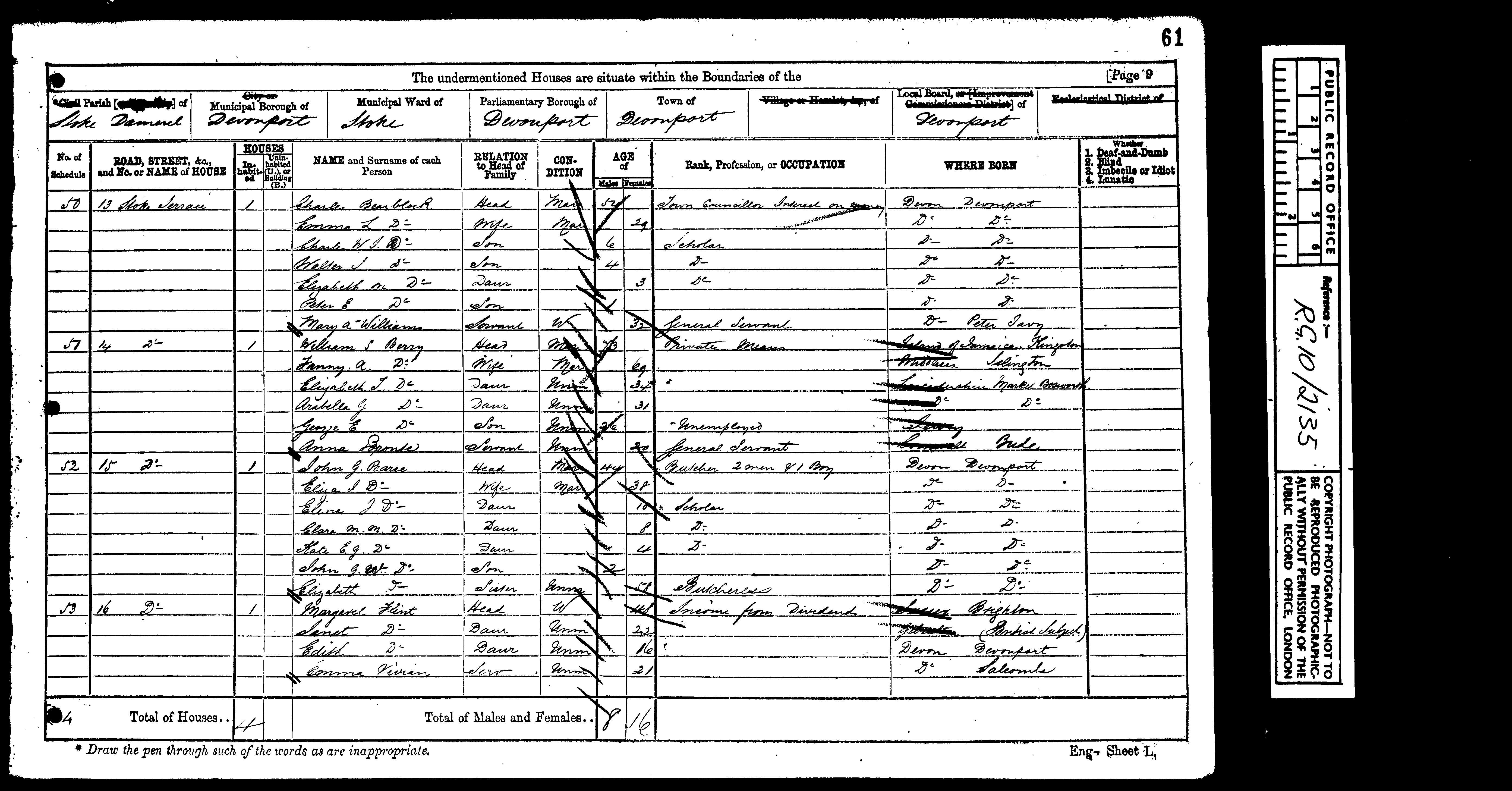 1871: Stoke Terrace, Stoke Damerel, Devon, Devon