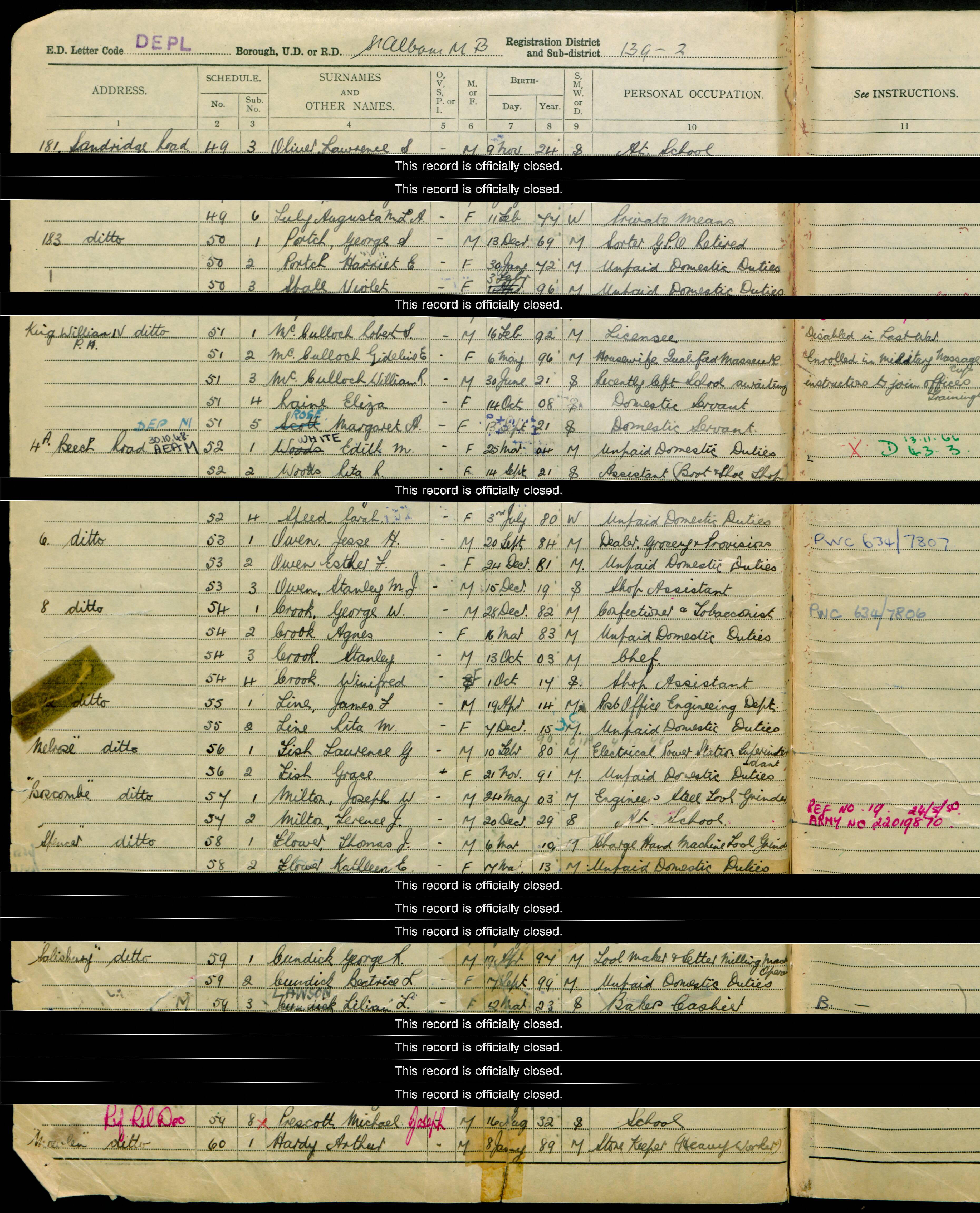 1939: 183 Sandridge Road, St Albans, Hertfordshire