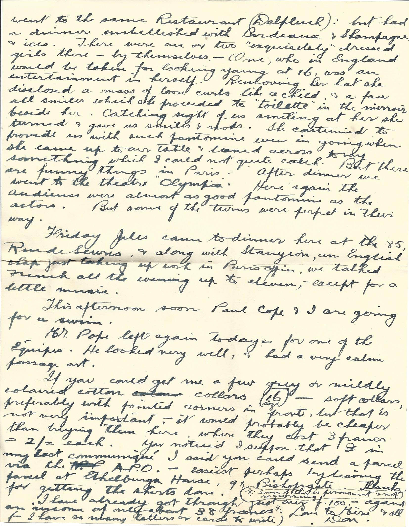 1919-08-09 p2 Donald Bearman letter to his father
