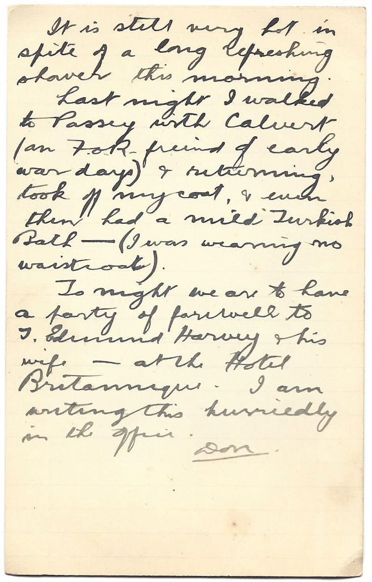1919-08-21 page age letter by Donald Bearman
