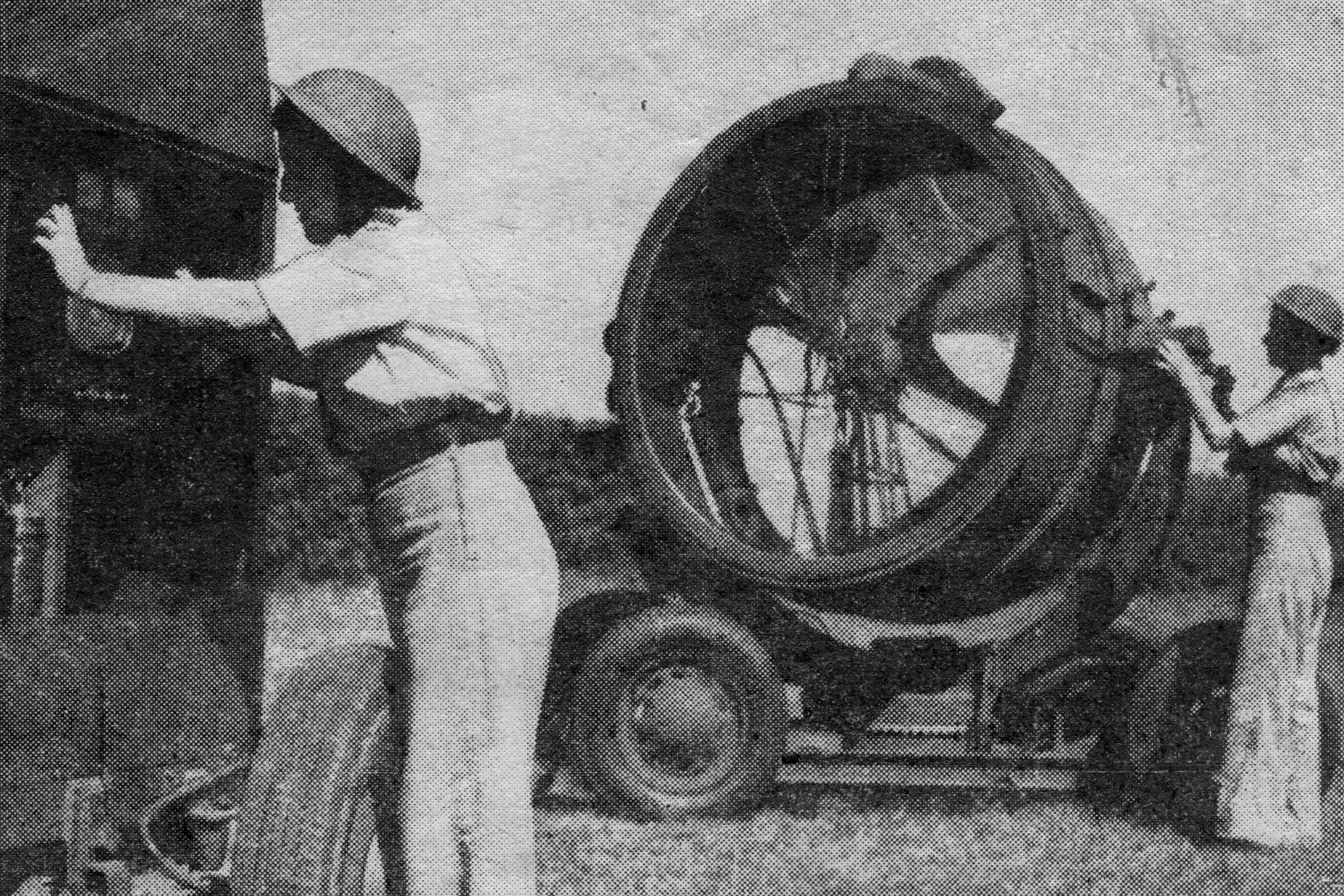 Beatrice Mary Clark manning a searchlight in Cairo during the war. She was serving with the South African WAAFS at that time
