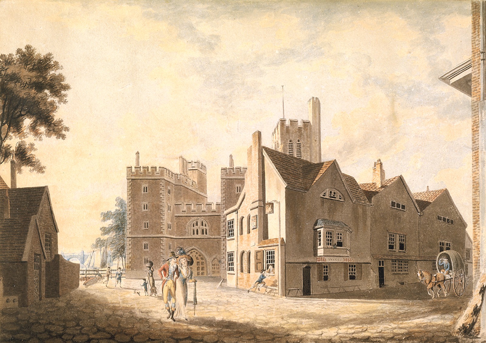 George Vertue and Susannah Davies were married here in 1818. This is 1790 painting by JMW Turner of the Archbishop’s Palace with St Mary’s behind.