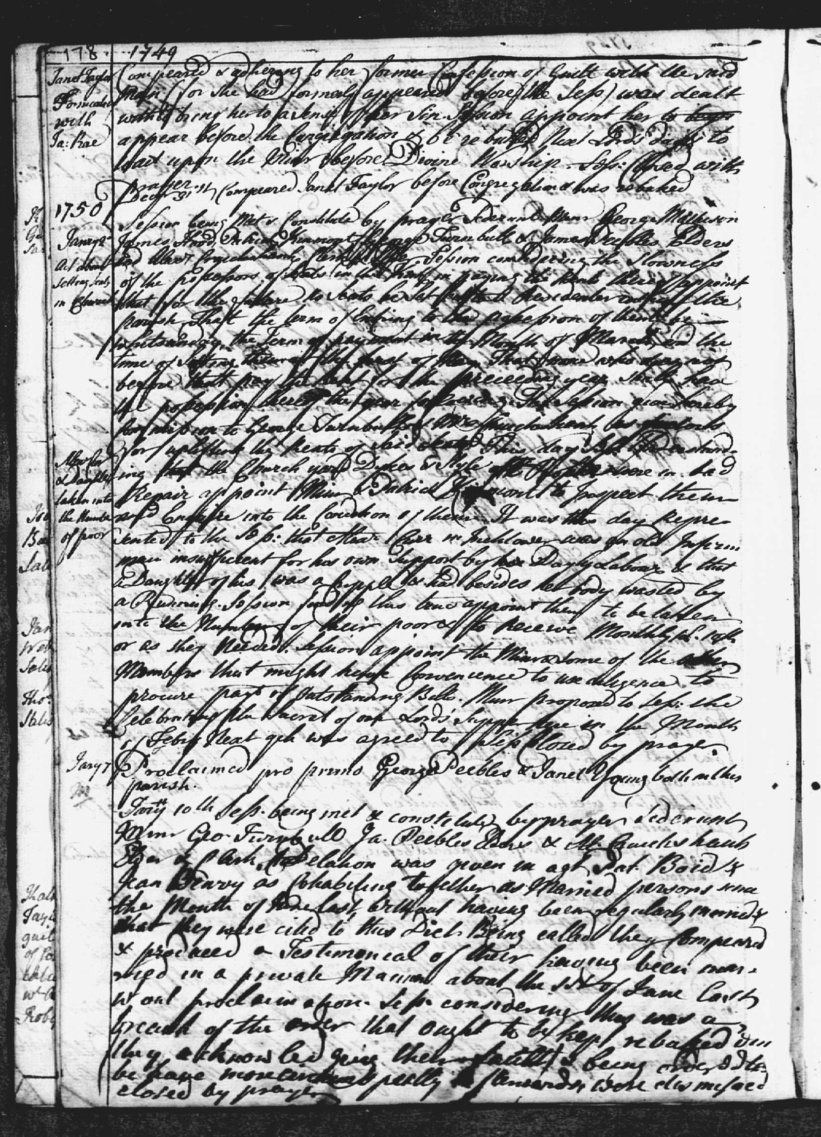 Evidence of marriage between Jean Benvy and Patrick Boyd in 1750