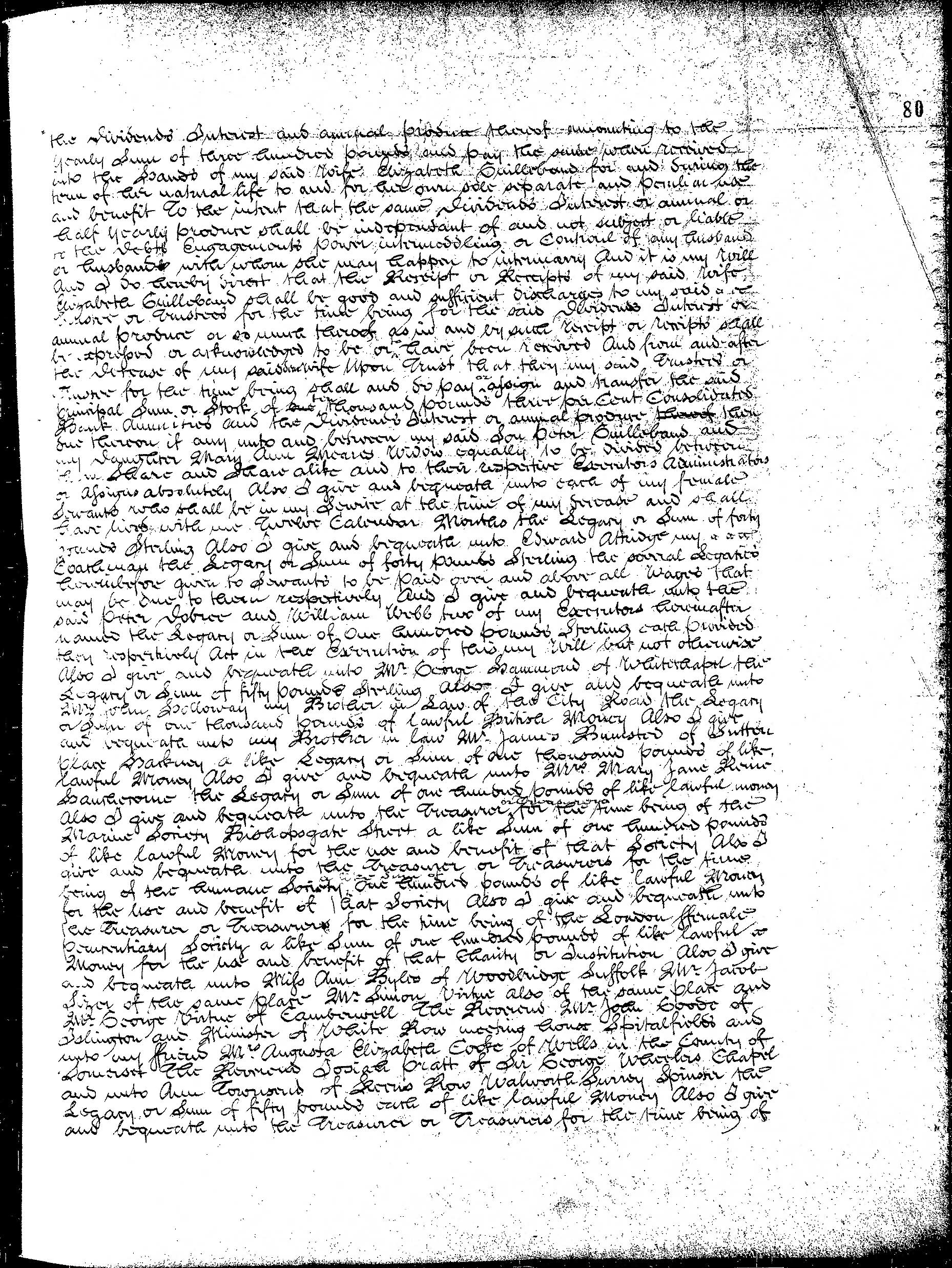 Peter Guillebaud’s will of 1821, page 2