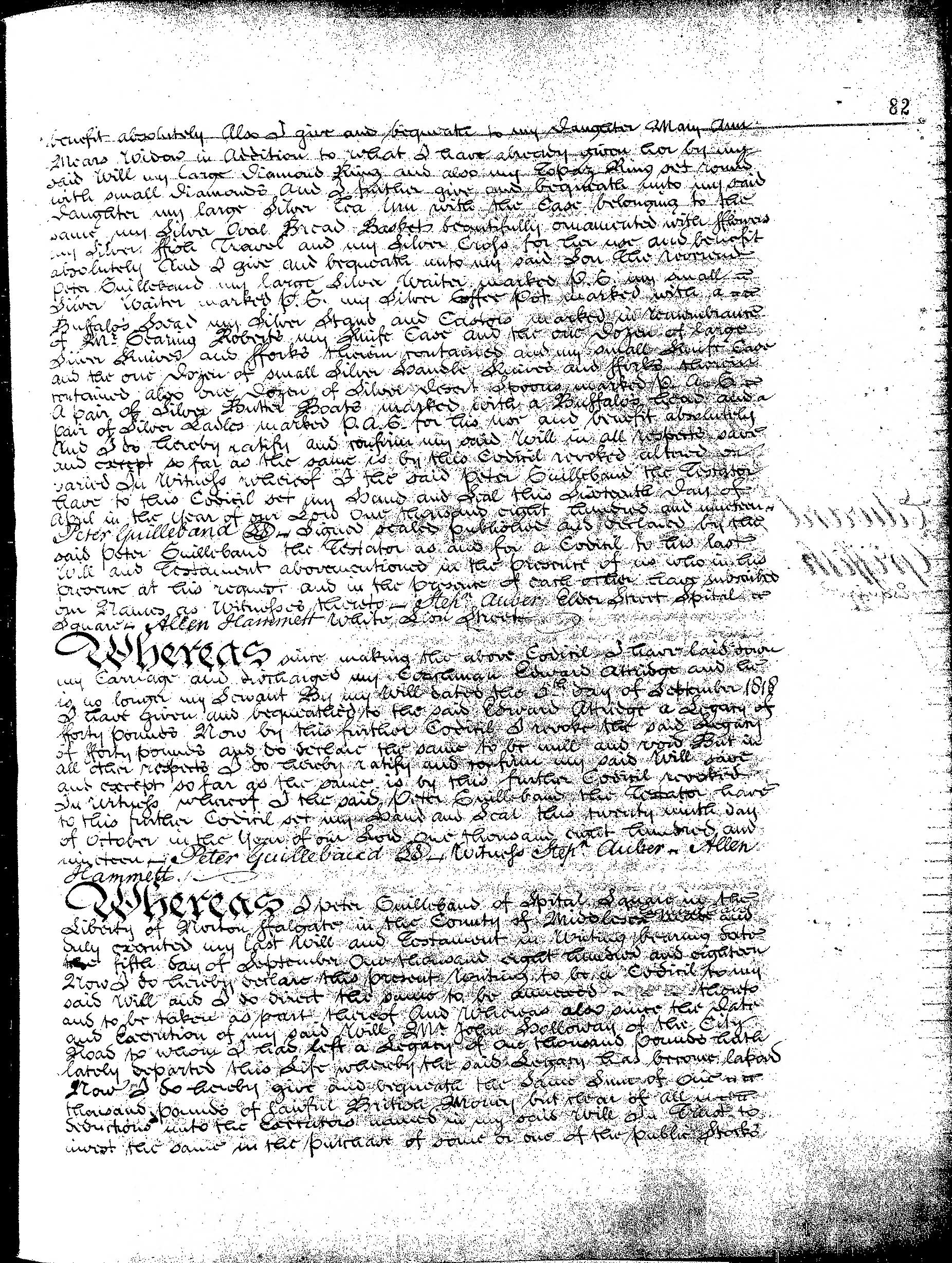 Peter Guillebaud’s will of 1821, page 6