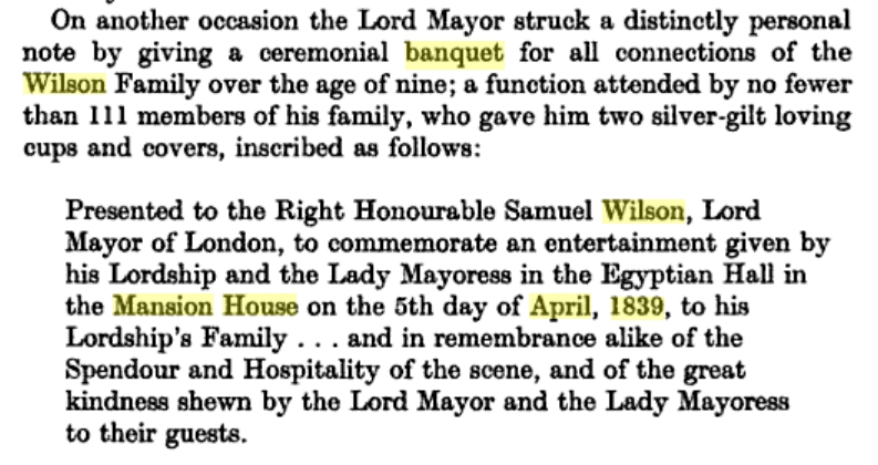 Wilson, Samuel Lord Mayors banquet 1839, from The London Weavers\' Company, 1600-1970 by Alfred Plummer.jpg