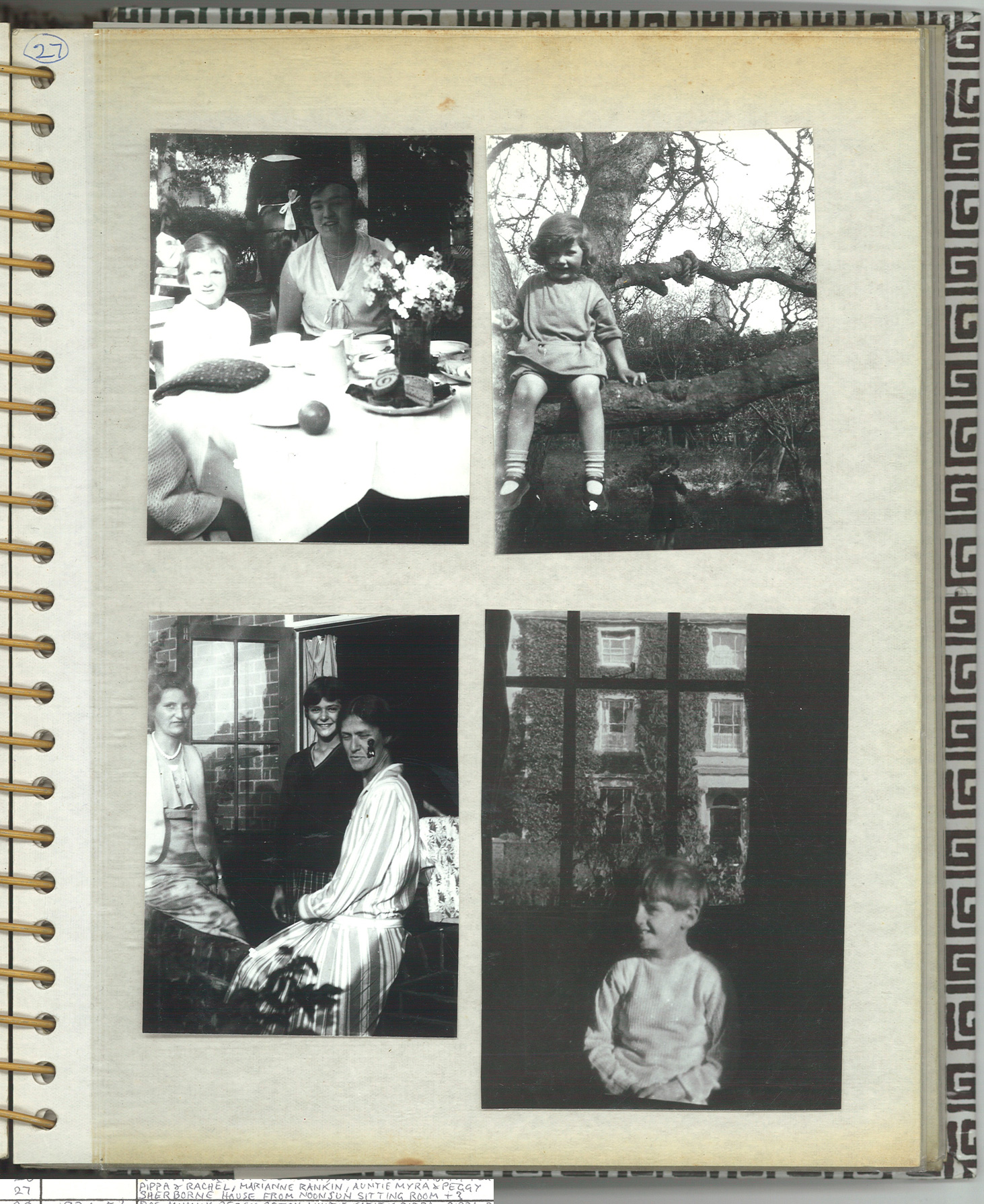 P27: Pippa Bearman & Rachel, Marianne Rankin, Myra & Peggy Huxley, Sherborne House from Noonsun sitting room + ?