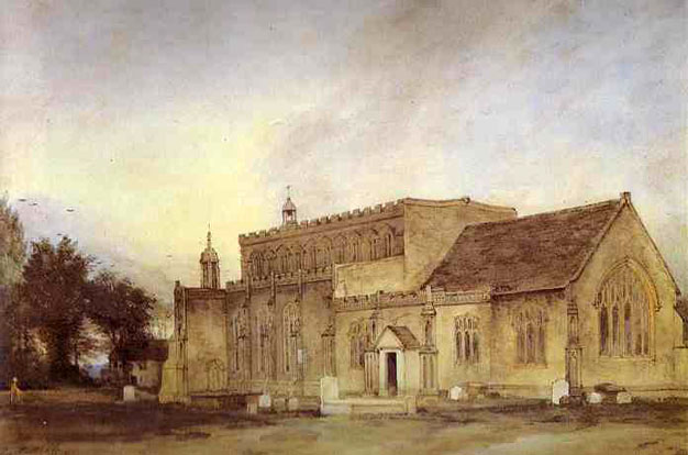 East Bergholt Church by John Constable in 1810