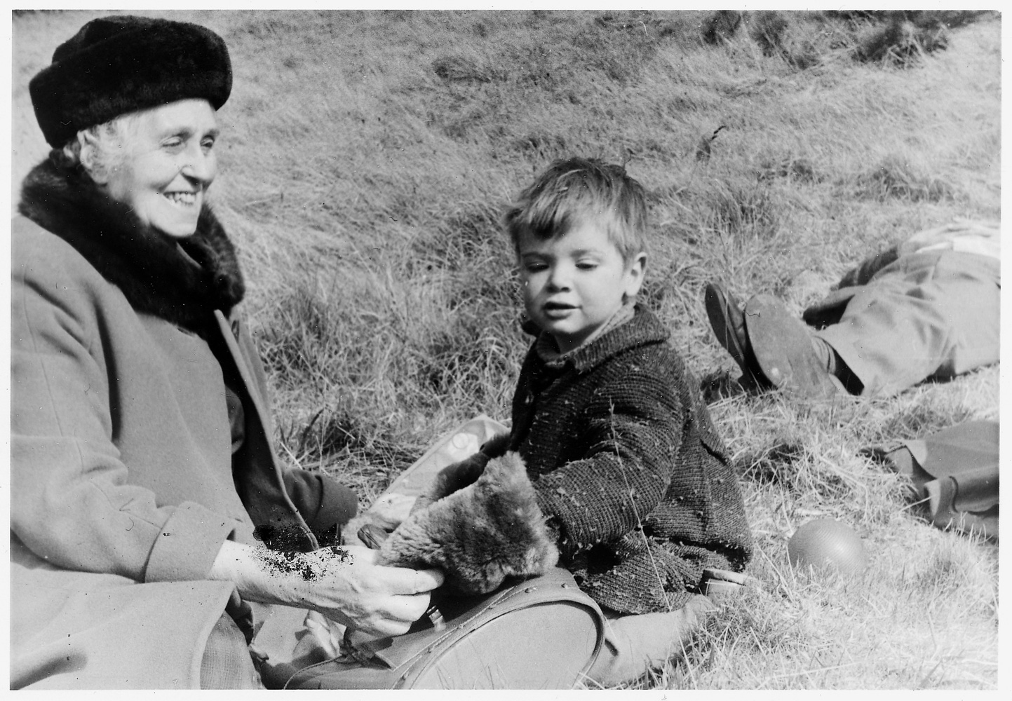 Ethel Bearman (neé Webb) with Jonathan Bearman, around 1965 near Deal, Kent