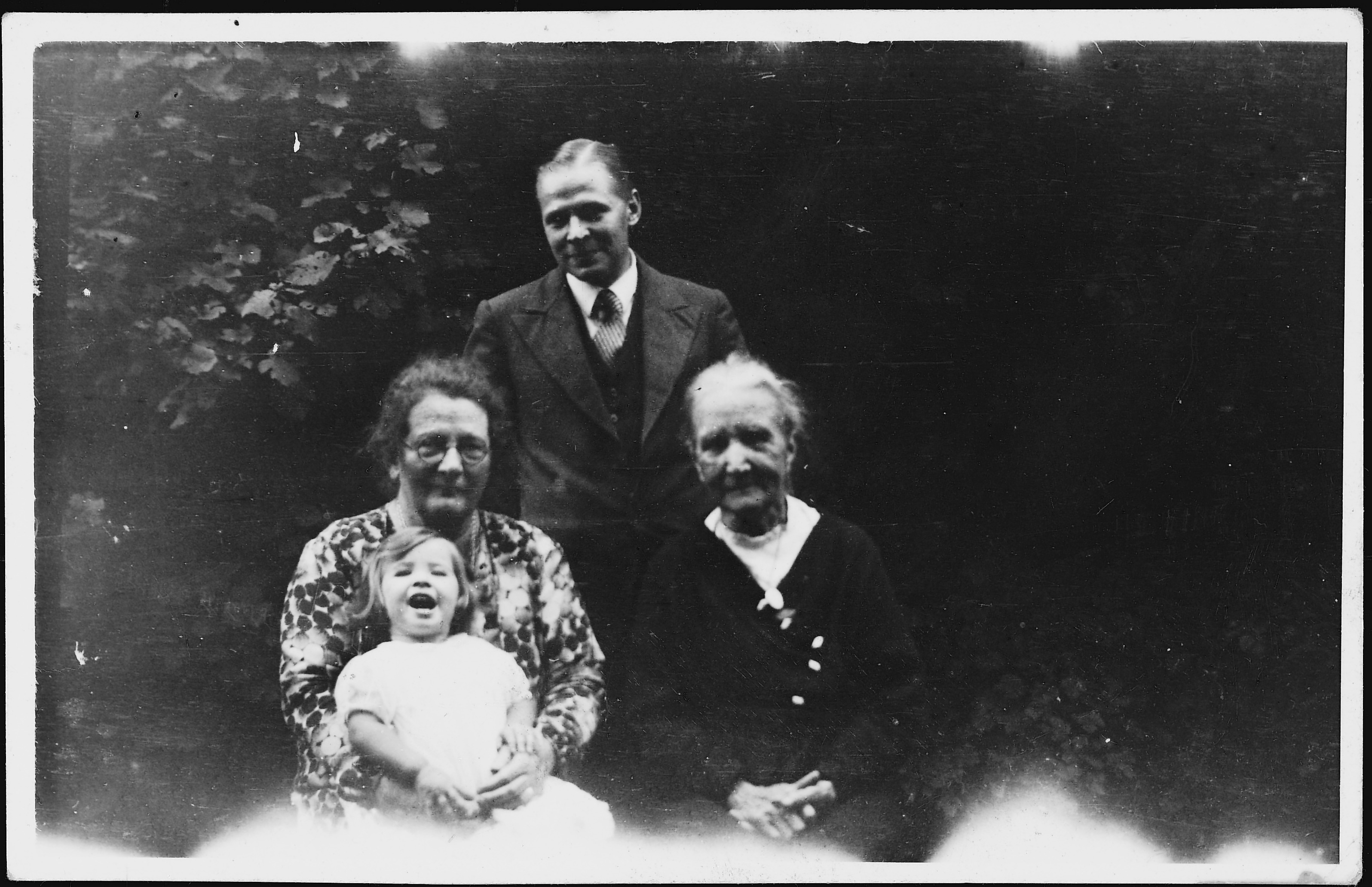 Four generations: Margaret Roberts, her father Albert Roberts, grandmother Martha (Hales) Roberts and great-grandmother Louise (Williams) Hales